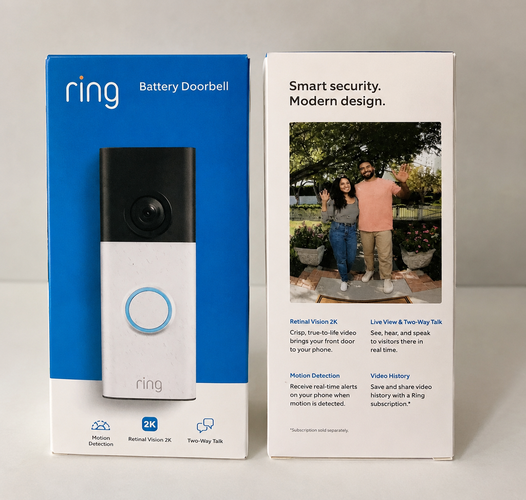 Ring Battery Doorbell (Latest Model) – Brand New Sealed in Box – 2K Video, Two-Way Talk