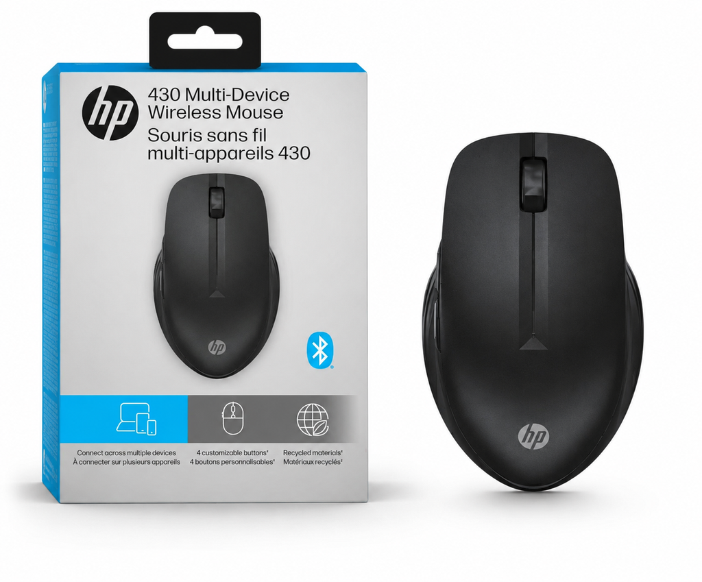 HP 430 Multi-Device Wireless Mouse – Bluetooth, 4 Programmable Buttons